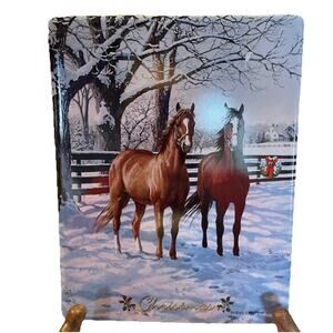 Tile Persis Clayton Weirs Christmas Glory Majesty Horses Scene Ceramic Bradford